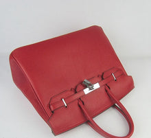 Load image into Gallery viewer, Hermes Birkin 35cm Togo Leather Handbags Red Silver