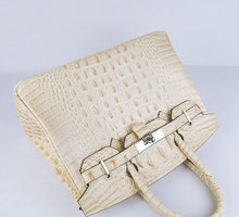 Load image into Gallery viewer, Hermes Birkin 30cm Crocodile Head Vein Handbags Beige Silver