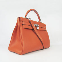 Load image into Gallery viewer, Hermes Kelly 35cm Togo Leather Handbag Orange/Silver