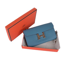 Load image into Gallery viewer, Hermes Wallet H6023 Ladies Cow Leather Blue