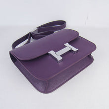 Load image into Gallery viewer, Hermes Constance Cowskin Leather Bag H017 purple silver