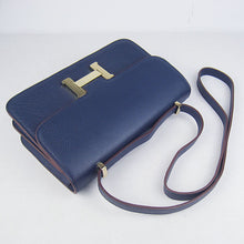 Load image into Gallery viewer, Hermes Calf Leather Message Bag H020 Dark Blue Golden