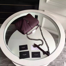 Load image into Gallery viewer, Yves Saint Laurent Medium Monogram College Bag in Burgundy Goatskin