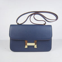 Load image into Gallery viewer, Hermes Calf Leather Message Bag H020 Dark Blue Golden