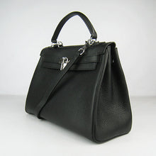Load image into Gallery viewer, Hermes Kelly 32cm Togo Leather Handbag 6108 Black Silver