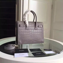 Load image into Gallery viewer, Yves Saint Laurent Baby Sac De Jour Croc Embossed Grey Bag
