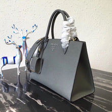 Load image into Gallery viewer, Prada Large Monochrome Bag In Grey Saffiano Leather