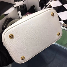 Load image into Gallery viewer, Prada White Saffiano North South Double Medium Bag