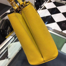 Load image into Gallery viewer, Prada Yellow Saffiano North South Double Medium Bag