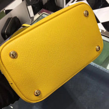 Load image into Gallery viewer, Prada Yellow Saffiano North South Double Medium Bag