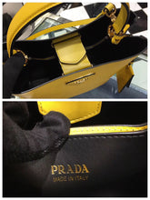 Load image into Gallery viewer, Prada Yellow Saffiano North South Double Medium Bag