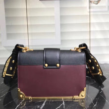 Load image into Gallery viewer, Prada Cahier Shoulder Bag In Bordeaux/Black Leather