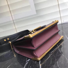 Load image into Gallery viewer, Prada Cahier Shoulder Bag In Bordeaux/Black Leather