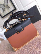 Load image into Gallery viewer, Prada Cahier Shoulder Bag In Brown/Black Leather