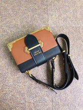 Load image into Gallery viewer, Prada Cahier Shoulder Bag In Brown/Black Leather