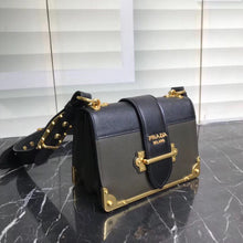 Load image into Gallery viewer, Prada Cahier Shoulder Bag In Green/Black Leather