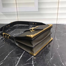 Load image into Gallery viewer, Prada Cahier Shoulder Bag In Green/Black Leather