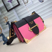 Load image into Gallery viewer, Prada Cahier Shoulder Bag In Pink/Black Leather