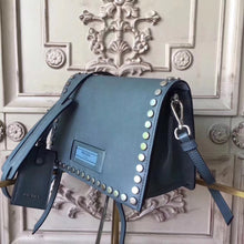 Load image into Gallery viewer, Prada Etiquette Bag In Blue Calfskin With Metal Stud Trim