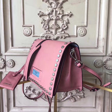 Load image into Gallery viewer, Prada Etiquette Bag In Pink Calfskin With Metal Stud Trim
