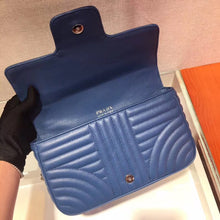 Load image into Gallery viewer, Prada Diagramme Flap Bag In Blue Calfskin