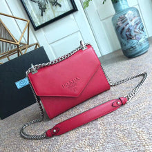 Load image into Gallery viewer, Prada Monochrome Flap Bag In Red Saffiano Leather