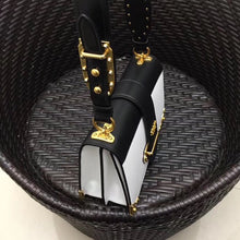 Load image into Gallery viewer, Prada Large Cahier Bag In White/Black Leather