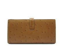 Load image into Gallery viewer, Hermes Wallet H1114 Ostrich Skin Coffee