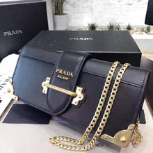 Load image into Gallery viewer, Prada Cahier Clutch In Black Saffiano Calf Leather
