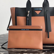 Load image into Gallery viewer, Prada Ouverture Large Tote Bag In Camel Calfskin