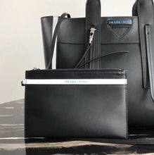 Load image into Gallery viewer, Prada Ouverture Large Tote Bag In Black Calfskin