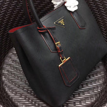 Load image into Gallery viewer, Prada Black Saffiano Double Medium Bag