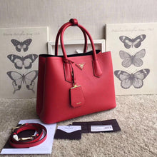 Load image into Gallery viewer, Prada Red Saffiano Double Medium Bag