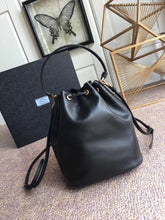 Load image into Gallery viewer, Prada Bucket Bag In Black Calfskin 1BH038