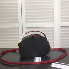 Load image into Gallery viewer, Prada Odette Black Saffiano And Red Crocodile Bag