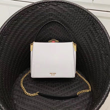 Load image into Gallery viewer, Prada Belle Bag In White/Black Calf Leather