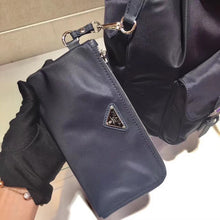 Load image into Gallery viewer, Prada Navy Blue Nylon Backpack With Clutch