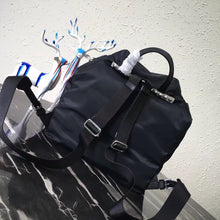 Load image into Gallery viewer, Prada Black Nylon Backpack With Red Metal Studs