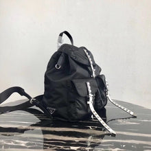 Load image into Gallery viewer, Prada Black Nylon Backpack With White Metal Studs