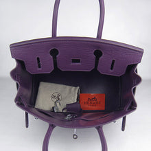 Load image into Gallery viewer, Hermes Birkin 30cm Togo Leather Handbags Purple Silver