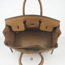 Load image into Gallery viewer, Hermes Birkin 25cm Handbag 6068 light coffee golden