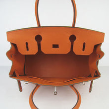 Load image into Gallery viewer, Hermes Birkin 30cm Togo Leather Handbags Orange Silver
