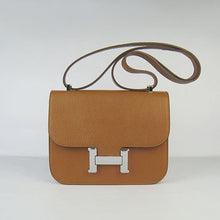 Load image into Gallery viewer, Hermes Constance Cowskin Leather Bag H017 light coffee silver