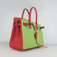 Load image into Gallery viewer, Hermes Birkin 30cm Togo Leather Handbags Red/Orange/Green Silver