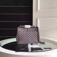 Load image into Gallery viewer, Yves Saint Laurent Medium Monogram College Bag in Grey Goatskin