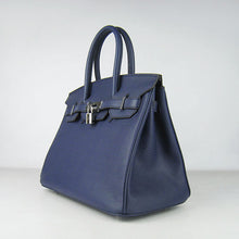 Load image into Gallery viewer, Hermes Birkin 30cm Togo Leather Handbags Dark Blue Silver