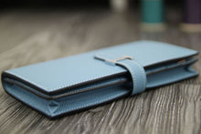 Load image into Gallery viewer, Hermes Bearn Gusset Wallet In Jean Blue Epsom Leather