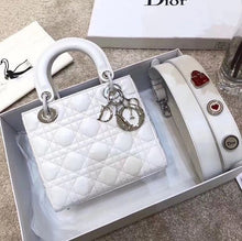 Load image into Gallery viewer, Dior Medium Lady Dior Bag In White Ultra Matte Calfskin