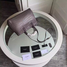 Load image into Gallery viewer, Yves Saint Laurent Small Rive Gauche Bag In Grey Crocodile Leather