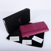 Load image into Gallery viewer, Yves Saint Laurent Lady Lambskin Leather Purse Rose Red 39321